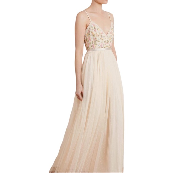 Needle & Thread x BHLDN Emma Ditsy Bodice Cami 8/M Embroidered Tulle Prom Formal - Picture 7 of 15